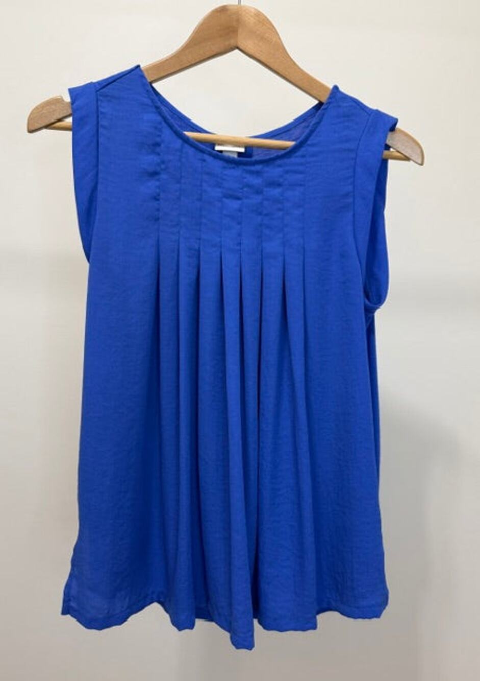 Merona Sleeveless Blue Pleated Tank SzXS